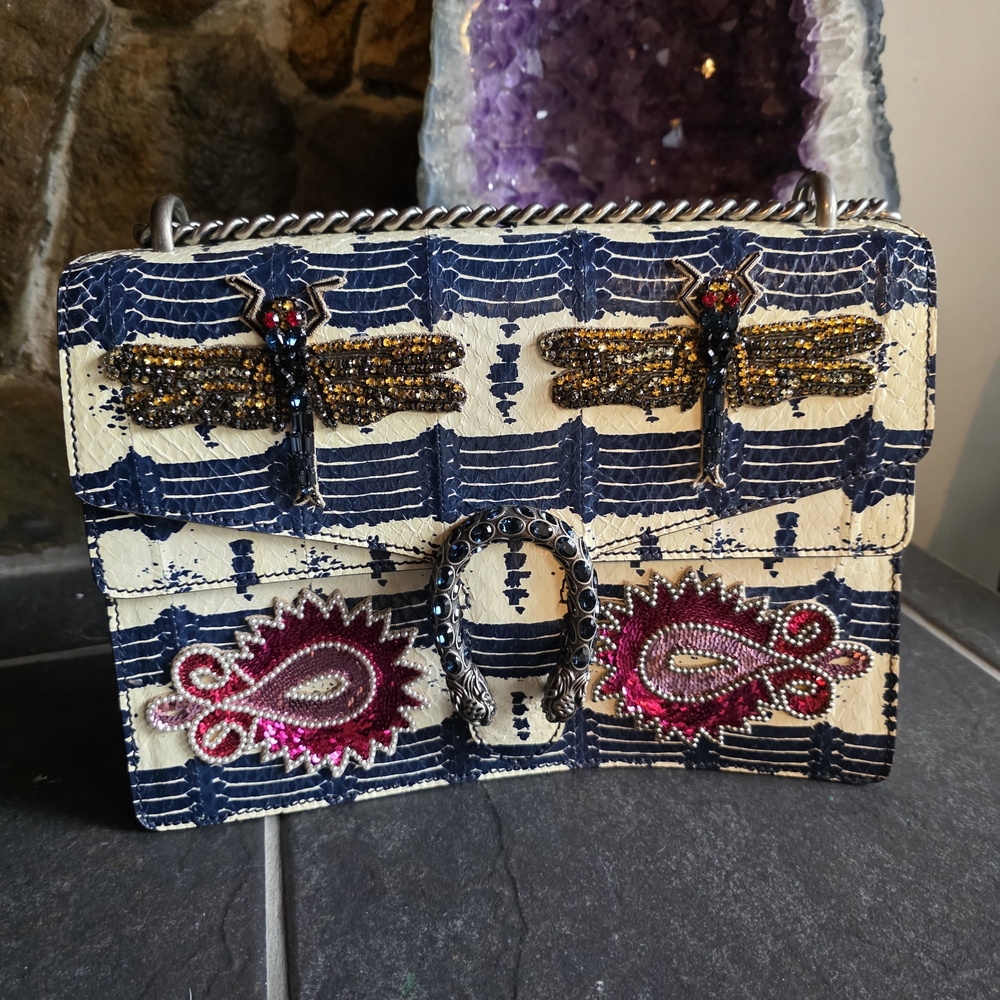 Gucci Dionysus Medium Snakeskin Dragonfly Shoulder Bag Authentic With COA *RARE*